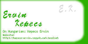ervin kepecs business card